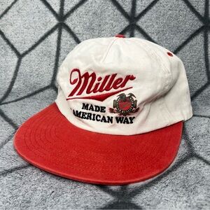 Miller Beer Made the American Way Distressed Embroidered Promotional Logo Hat V